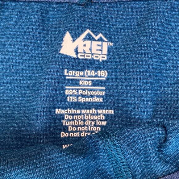 REI Co-op Base Layer Kids Large 14/16 Thermal Leggings Aqua - Picture 4 of 6